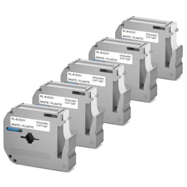 Imagem de Fita de etiqueta M-K231 compatível com Brother M Tape P Touch 12 mm 0,47 branco, M-K231s MK231 M231 para Brother PT-M95 PT-70BM PT-90 PT-85 PT65 45 P-Touch refil de etiquetador 0,47" x 26,2'