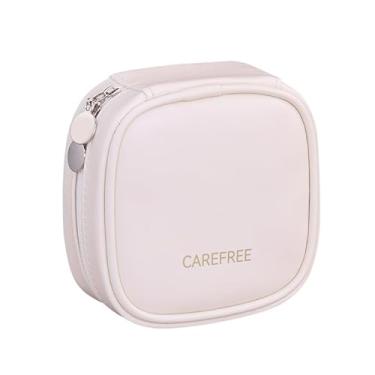 Imagem de Bolsa de joias com cordão, bolsa organizadora de joias de veludo para brincos, anéis, colares, estojo de joias portátil de viagem (branco)