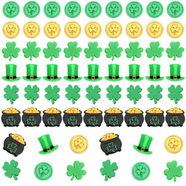 Imagem de Jansun 60 peças mini figuras de resina do Dia de São Patrício, pingentes de fundo plano para artesanato DIY, álbuns de recortes e decoração (6 designs)