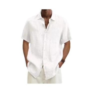 Imagem de Camisas De Algodão E Linho Para Homens Em Tamanhos Grandes, De Manga C