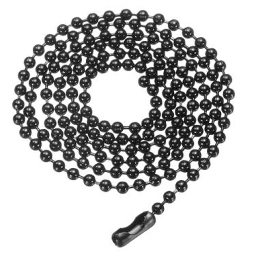 Imagem de Generic Corrente de bola de ferro de 2,4 mm 55 cm de comprimento, colar de contas redondas com etiqueta de cachorro com fechos, para homens e mulheres, pulseiras para fabricação de joias, chaveiro