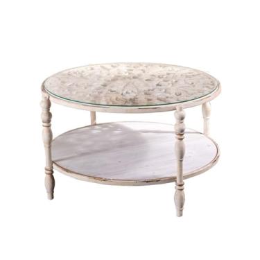 Imagem de Mesa central sala de estar varanda ferro pequena mesa redonda mesa de centro luz luxo simples mesa lateral redonda cabeceira mesa pequena mesa quarto (B)