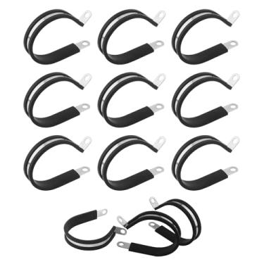 Imagem de AOMIKITSTU Braçadeiras de tubo 12 peças, correia de tubo de 5 cm, braçadeira de conduíte, braçadeiras de tubo de fio automotivo para gerenciamento e manutenção de linha