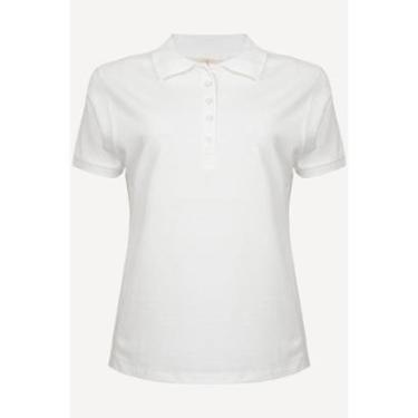 Imagem de Camisa Polo Aleatory Feminina Lisa Branca-Feminino