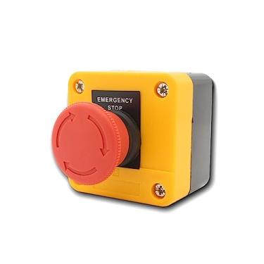 Imagem de XBZA53 Caixa de controle de interruptor de parada de emergência, cabeça de cogumelo, botão de apertar para soltar