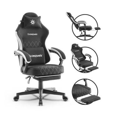 Imagem de Cadeira Gamer Escritório Tecido Respirável Black Molas Ensacadas Recli