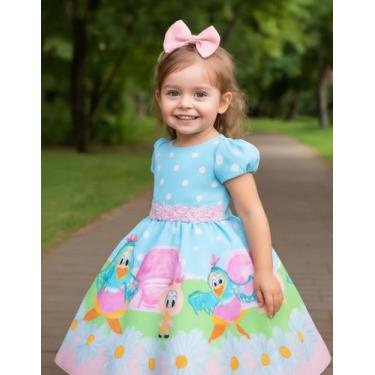 Imagem de Vestido Galinha Pintadinha Infantil Rosa Aniversário Luxo - LILIKIDS M