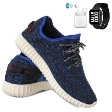 Imagem de Kit Tênis Para Corrida Academia Masculino Super Leve e Macio com Fone e Relógio-Masculino