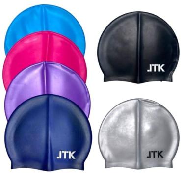 Imagem de Touca de Natação Silicone Adulto Lisa Tamanho Único Unissex para Piscina (AZUL ROYAL)