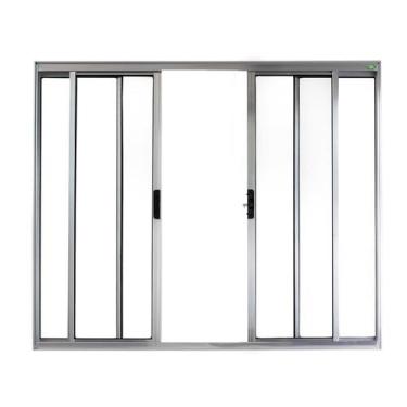 Imagem de Janela Correr 4 Folhas Central sem Grade Vidro Liso 100x100cm Ecosul E