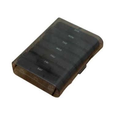 Imagem de Organizador De Pílulas Semanal De Plástico Preto Com 21 Compartimentos