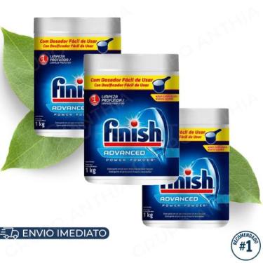 Imagem de Kit Finish Detergente em Pó para Lava Louças 450g/1kg Original Limpeza