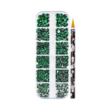 Imagem de Strass Coloridos 3D Redondos Para Unhas, Pedras De Vidro Com Base Plan