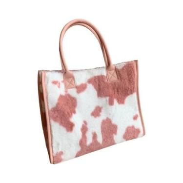 Imagem de Bolsa De Ombro Feminina De Couro PU Com Estampa De Leopardo E Vaca, Ma