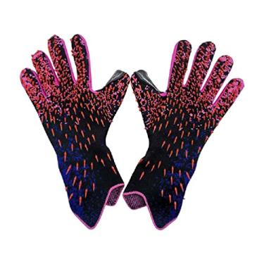 Imagem de Yuly Luvas de goleiro forte aderência luva de futebol de goleiro com suporte de dedo tamanho 6/7/8/9/10 crianças jovens adultos vermelho