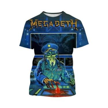 Imagem de Camiseta 3D Estampada Da Banda De Punk Rock Megadeth Para Homens E Mul