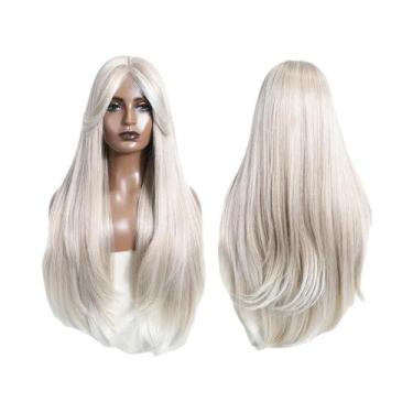 Imagem de Peruca Sintética Longa Lisa De 30 Polegadas Com Renda Frontal Ombre Ch