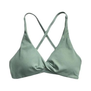Imagem de Sutiã Esportivo Feminino Acolchoado Com Torção, Top Cropped Para Fitne