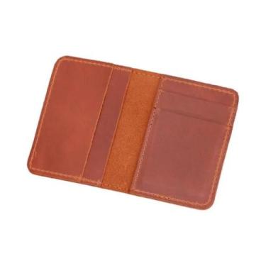 Imagem de Carteira Masculina Fina De Couro Para Cartões, Porta-Cartões Minimalis