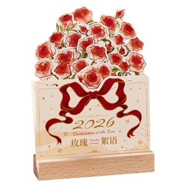 Imagem de Calendário de mesa 2026 | planejador diário semanal mensal rosa - calendário floral 2026 acessórios de mesa | para agenda, escritório, escola, dormitório, apartamento, lembrancinhas de festa de ano
