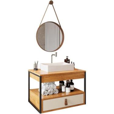 Imagem de Gabinete de Banheiro Harley com Espelho e Cuba Dalla Branca - Loja Doc