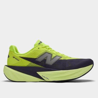 Imagem de Tênis New Balance Fuelcell Rebel V5 Masculino, Verde, Roxo, 43