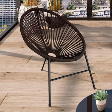 Imagem de Cadeira Acapulco Em Aço Carbono E Corda Náutica Marrom