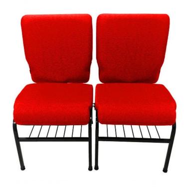 Imagem de 02 Cadeiras Para Igrejas C/ Porta Biblía E Porta Cálice Vermelho