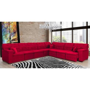 Imagem de Sofá Magno 3.97x3.97m De Canto, Retrátil E Reclinável - Vermelho