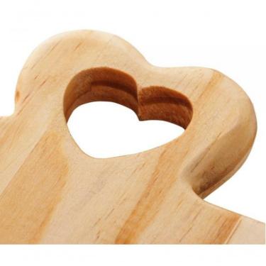 Imagem de Tabua Retangular De Madeira Pinus 30 Cm Com Alça De Coração