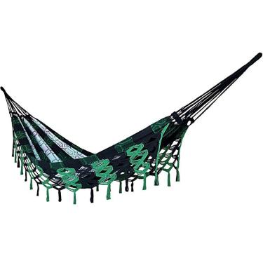 Imagem de Rede Grande Luxo De Dormir P/ Casal 4,40 Metros Várias Cores Cor:Verde Com Preto