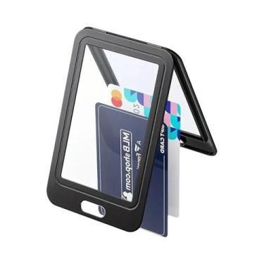 Imagem de Porta-cartões Vertical Preto De Plástico Rígido Dupla Face Para Proteç