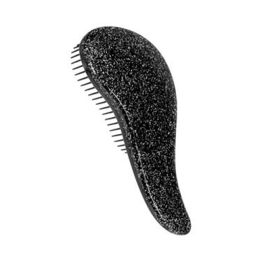 Imagem de Pente Preto Com Glitter Para Cabelos Cacheados E Grossos, Antiestático