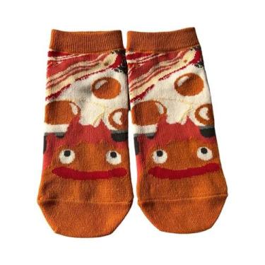 Imagem de Meias Curtas De Desenho Animado De Gato Cinza Para Meninas, Meias Fofa