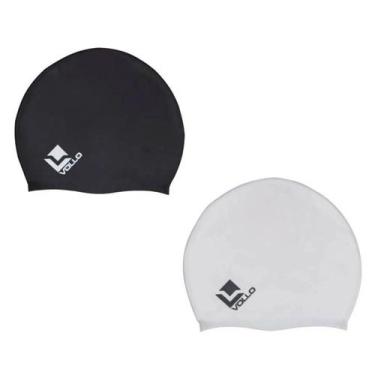 Imagem de Kit 02 Touca De Natação Vollo Hidroginástica Silicone Adulto Cor:Rosa+