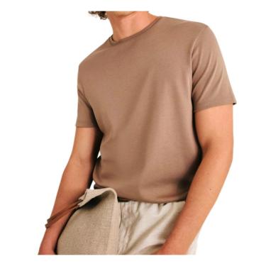 Imagem de Camiseta Masculina Hering MC Super Cotton Bege Escuro LZ17HG-Masculino