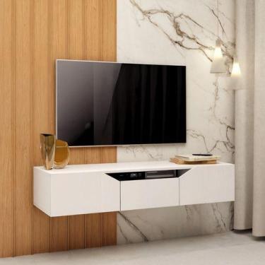 Imagem de Rack Suspenso Multiuso Branco Sala Home Organizadora Branco - Deltre