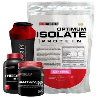 Imagem de Kit Optimum Isolate Whey Protein 900g + Thermo Start 100 Cápsulas + Gl