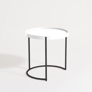 Imagem de Mesa lateral Capri Alta Apoio Bandeja Aço Carbono Funcional - Roncalli