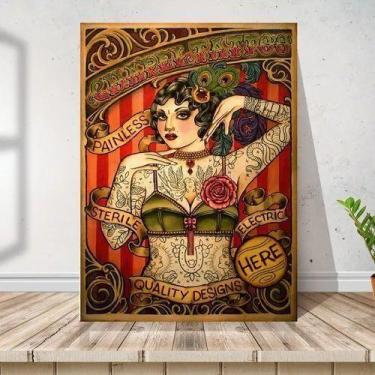 Imagem de Placa Quadro Tatuagem Retrô Tattoo Alta Qualidade 20x30cm - ARTSIM
