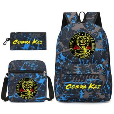 Imagem de Conjunto de mochilas Cobras Kais Cartoon Kids School Nylon 3 unidades 
