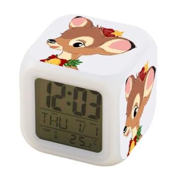 Imagem de Despertador digital LED Bambis Square 8x8x8cm para crianças - yiweisai