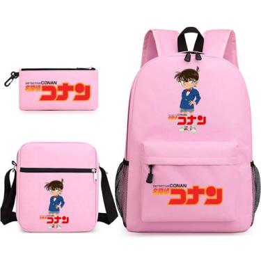 Imagem de Conjunto de mochilas Detective Conan Edogawa Cartoon Kids School - Yiw