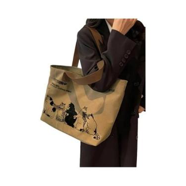 Imagem de Bolsa Tote De Lona Espaçosa E Durável Para Mulheres, Bolsa De Ombro Fa