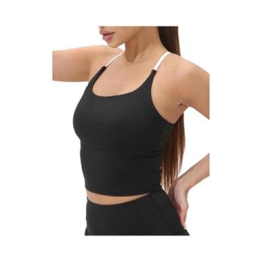 Imagem de Top Esportivo Feminino Com Costas Cruzadas, Secagem Rápida, Copas Almo