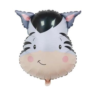 Imagem de Balões De Cabeça De Animais Da Selva: Macaco, Leão, Tigre, Zebra, Gira