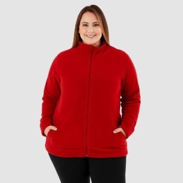 Imagem de Jaqueta Feminina Plus Size em Poliéster com Zíper e Bolsos Laterais-Feminino