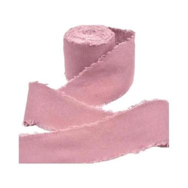 Imagem de Fita De Algodão E Linho Com Bordas Desfiadas, 4CMx5M, Para Buquês De C