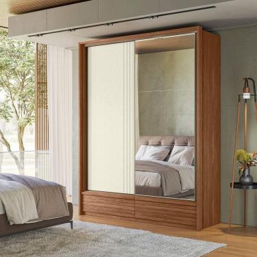 Imagem de Guarda Roupa Casal Democrata 2 portas correr Flex com Espelhos Santos Andira