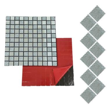 Imagem de Pastilha De Vidro Kit 10 Uni Autocolante Parede Cozinha Banheiro Decorativa Facil Aplicacao Requinte Reforma Moderna